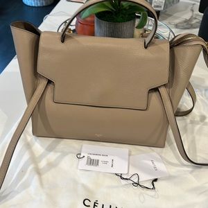 CELINE Grained Calfskin Mini Belt Bag in color Dune